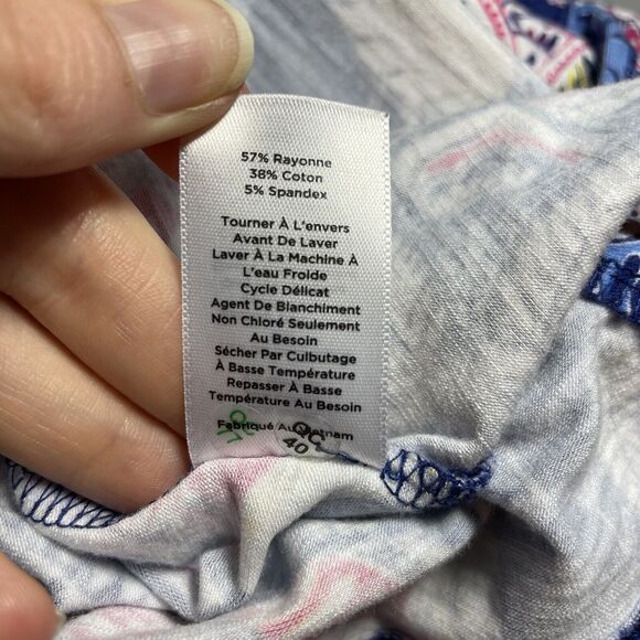 T by Talbots Floral Drawstring Waist Pocket Cap Sleeve Casual T-Shirt Dress Sz P - Picture 9 of 13